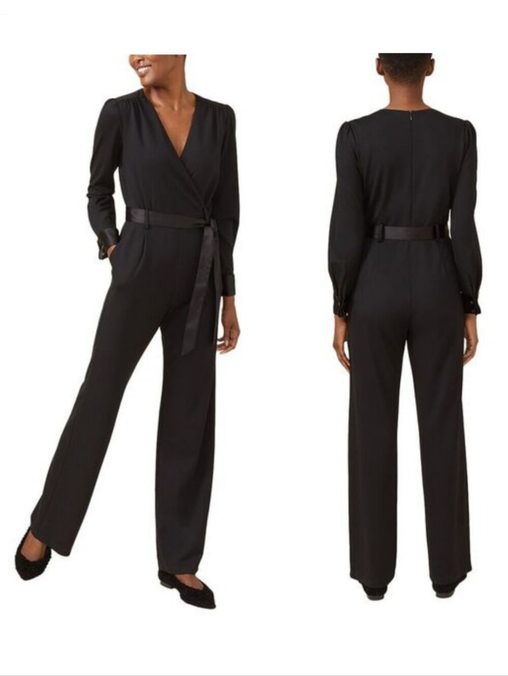 J. McLaughlin Jazz Belted Black Jumpsuit Size 12